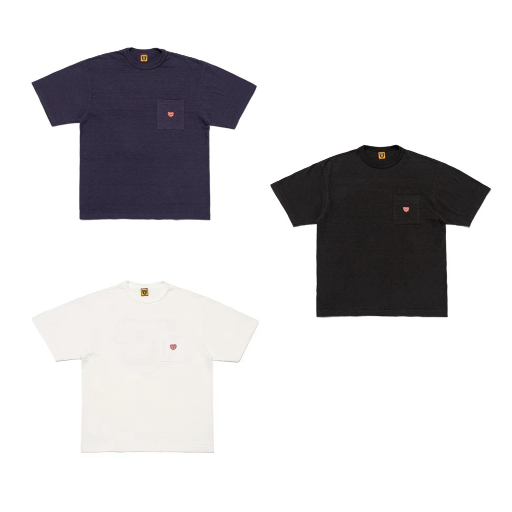 Human Made Pocket Tee 愛心口袋刺繡 深藍 白色 黑色 HM28CS031