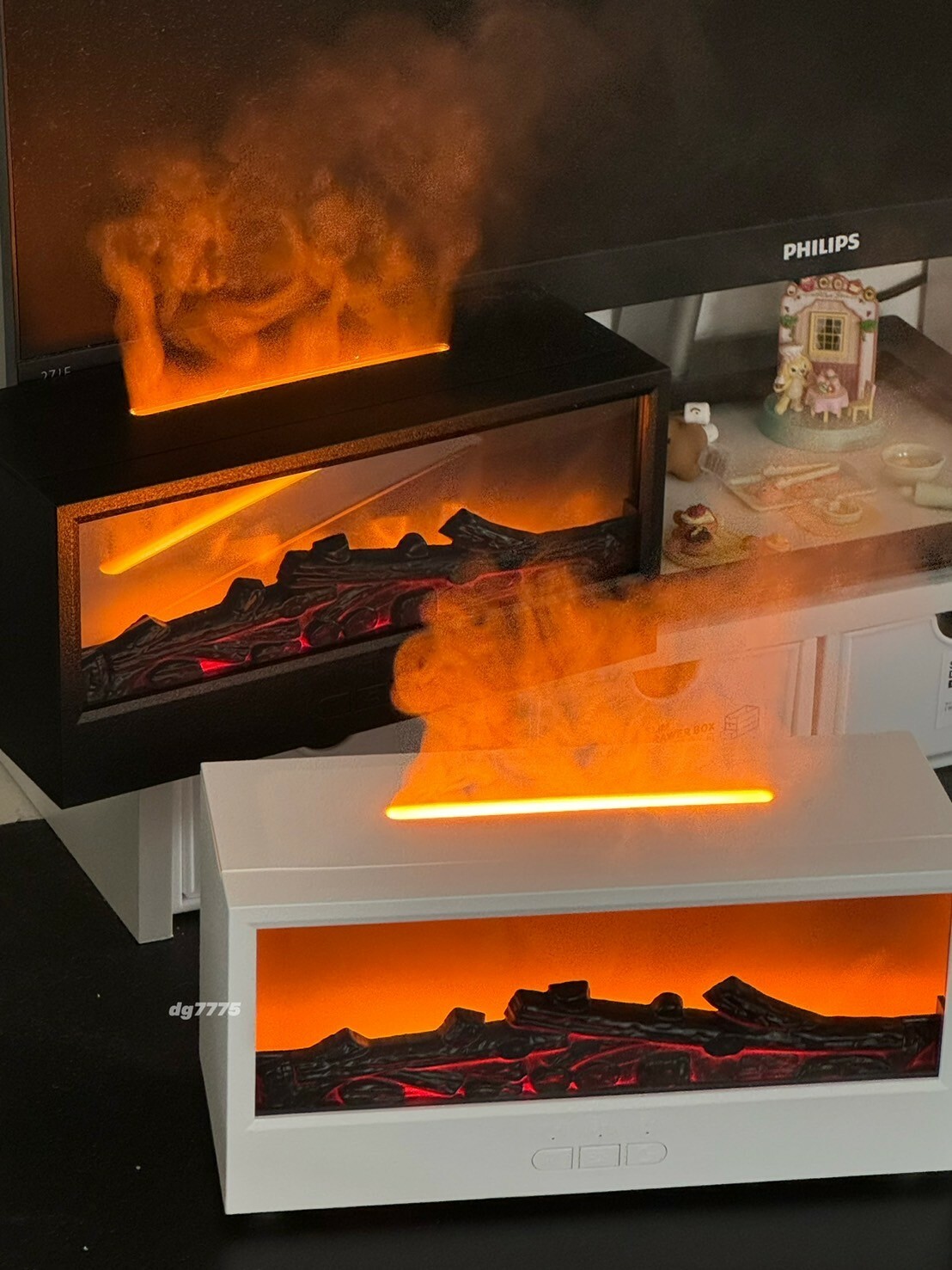 #現貨優惠 壁爐投影燈 小夜燈 氣氛燈 仿壁爐香薰機