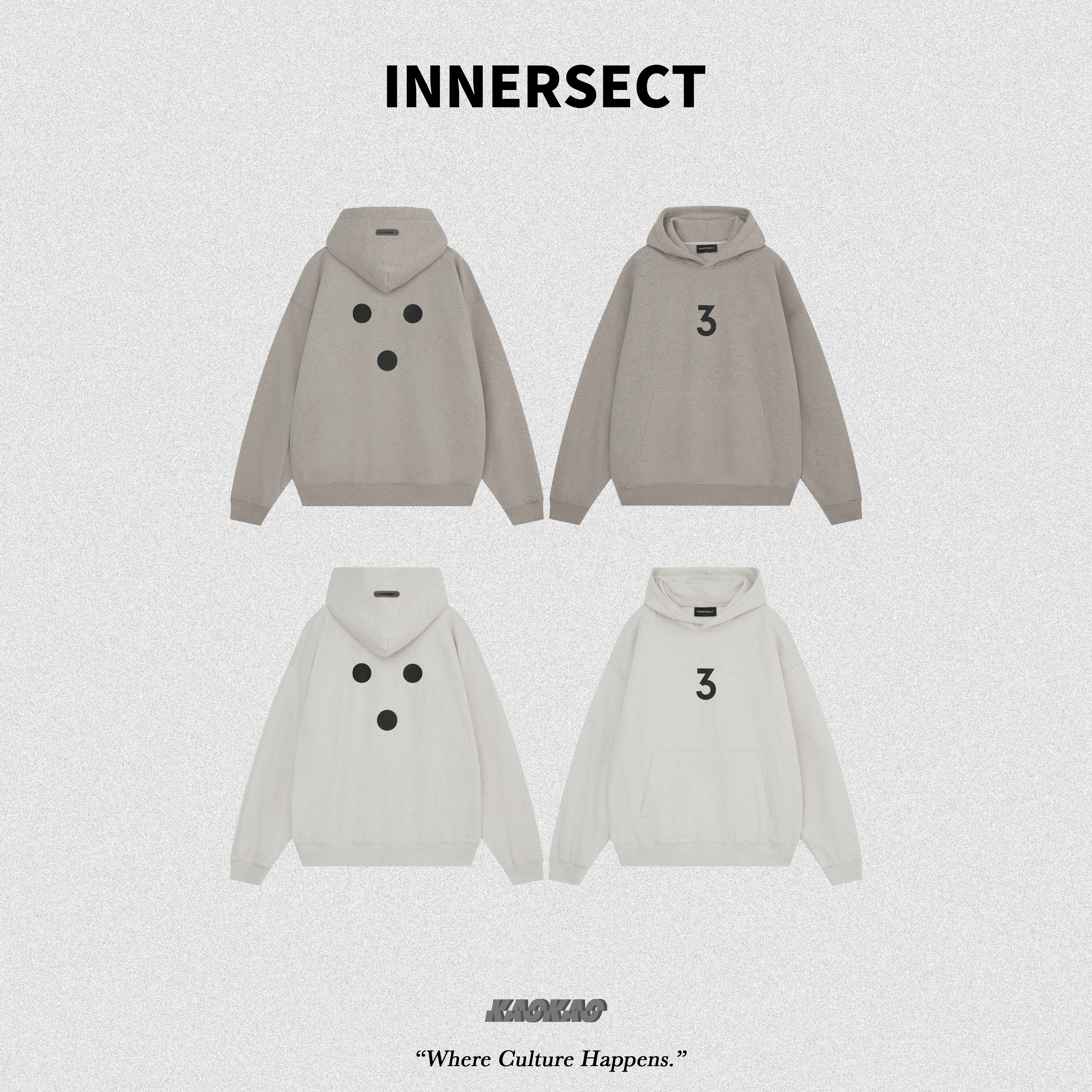 「套裝組」三生萬物INNERSECT 厚磅 前三後三點 帽T INN24FWTHD112