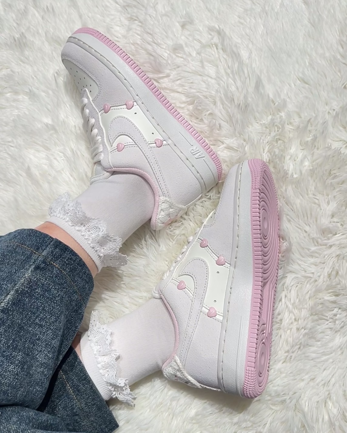 Nike Air Force 1'07 LX AF1 2025年 情人節限定 奶油色 櫻花粉 粉紫 麂皮 愛心 蘋果 女鞋