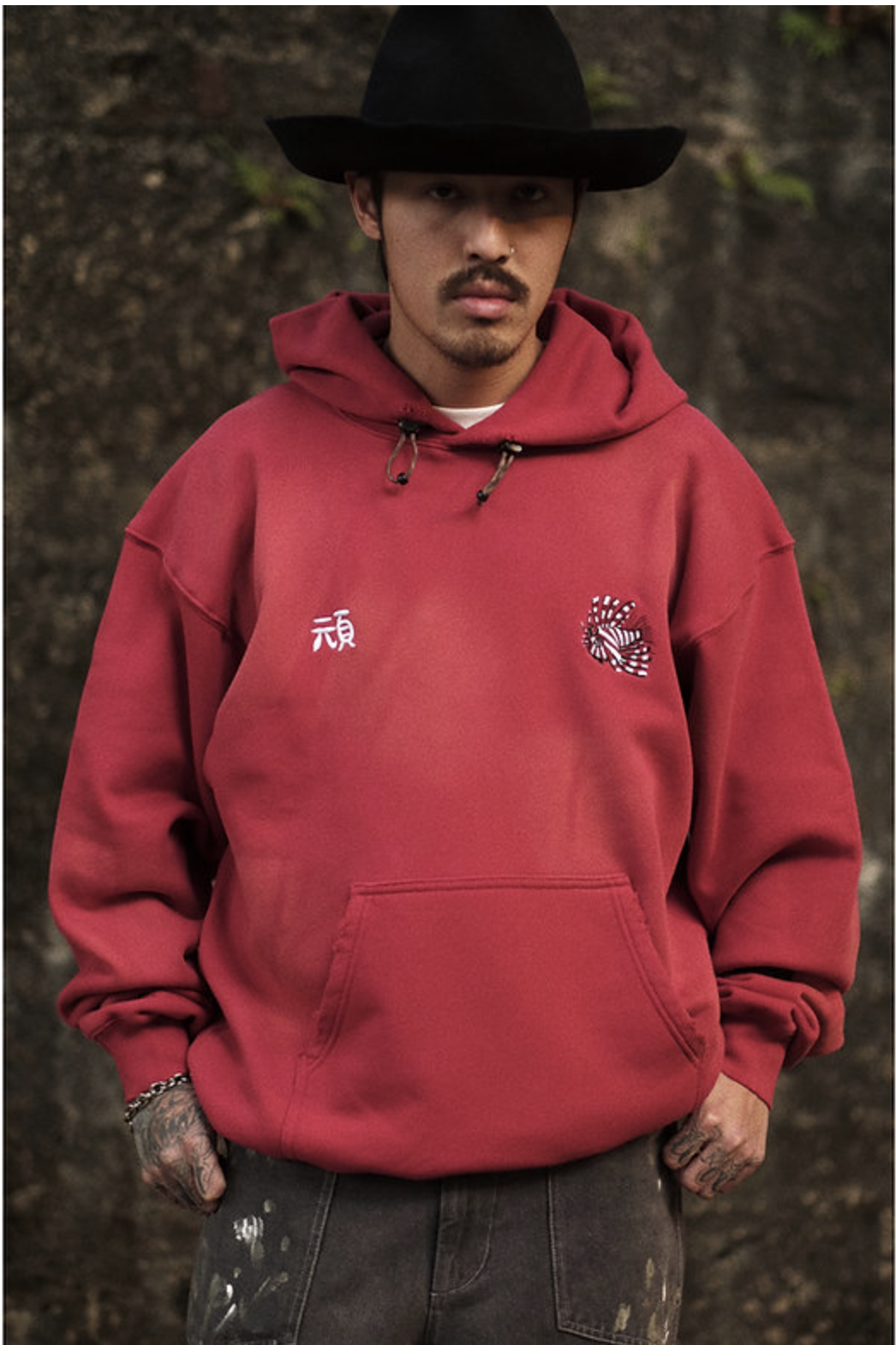Club Stubborn Souvenir Hoodie - Sun-Faded Red