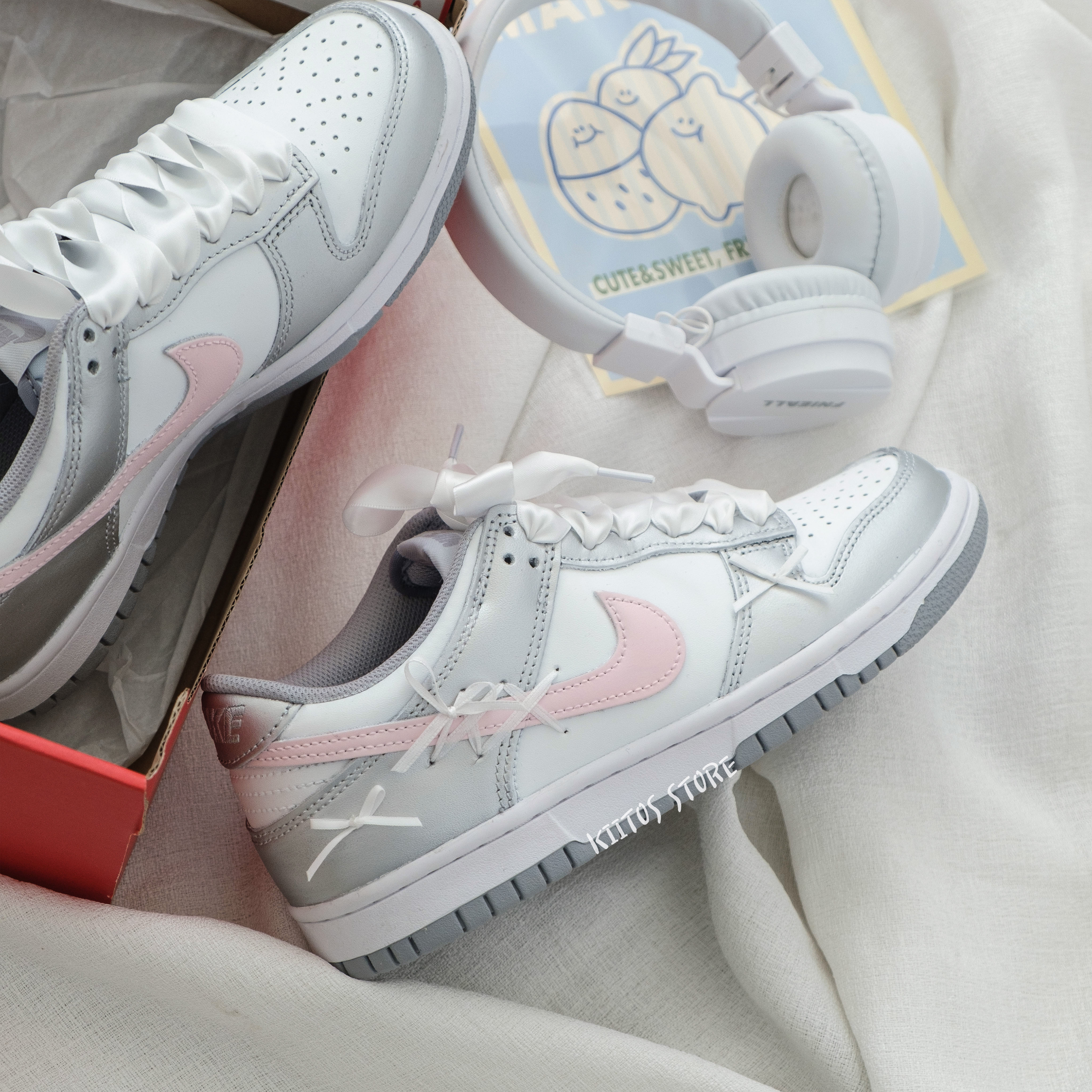 NIKE DUNK LOW 芭蕾少女 絲帶 優雅 訂製款 GS