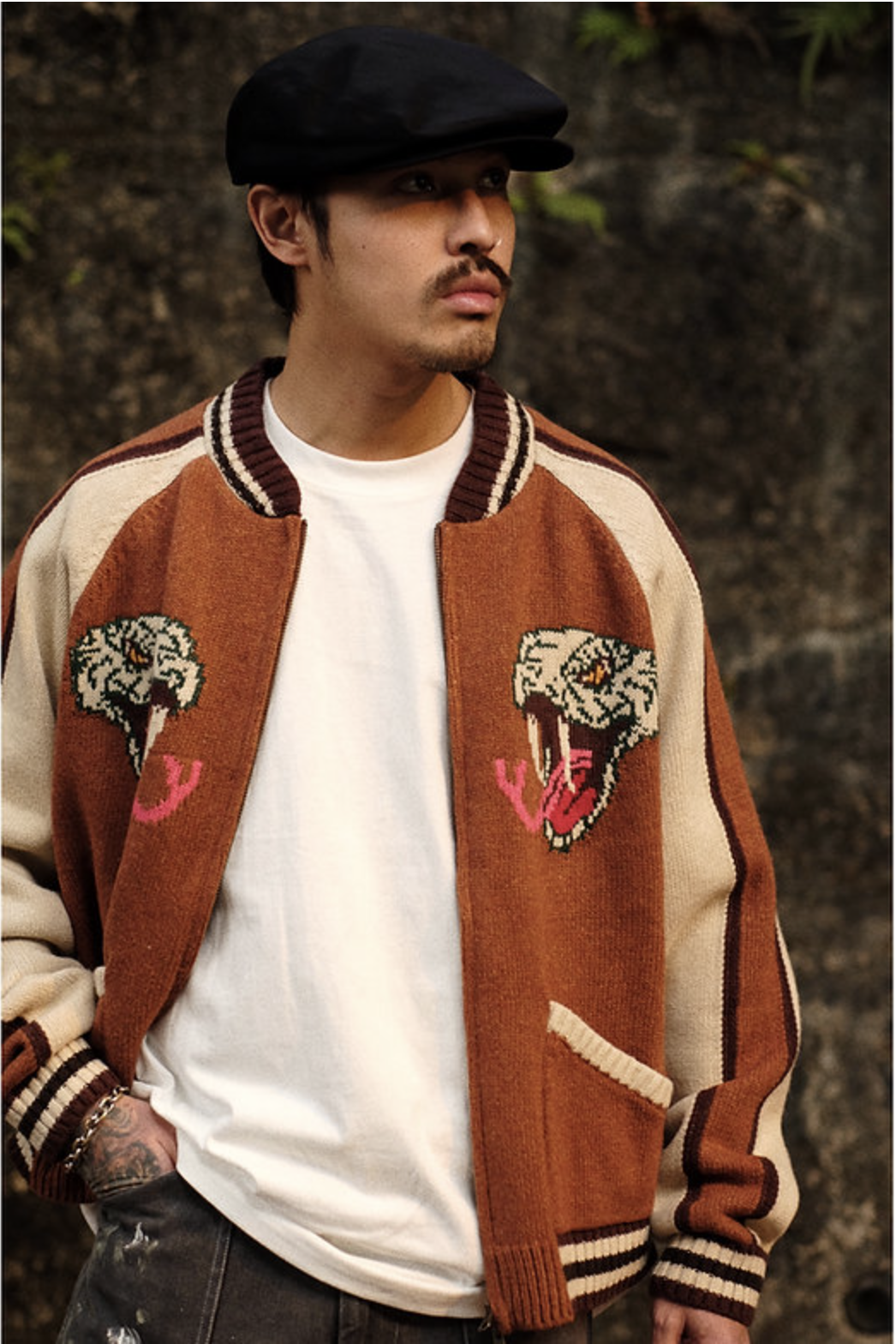 Club Stubborn Souvenir Knitted Jacket - Snake Brown