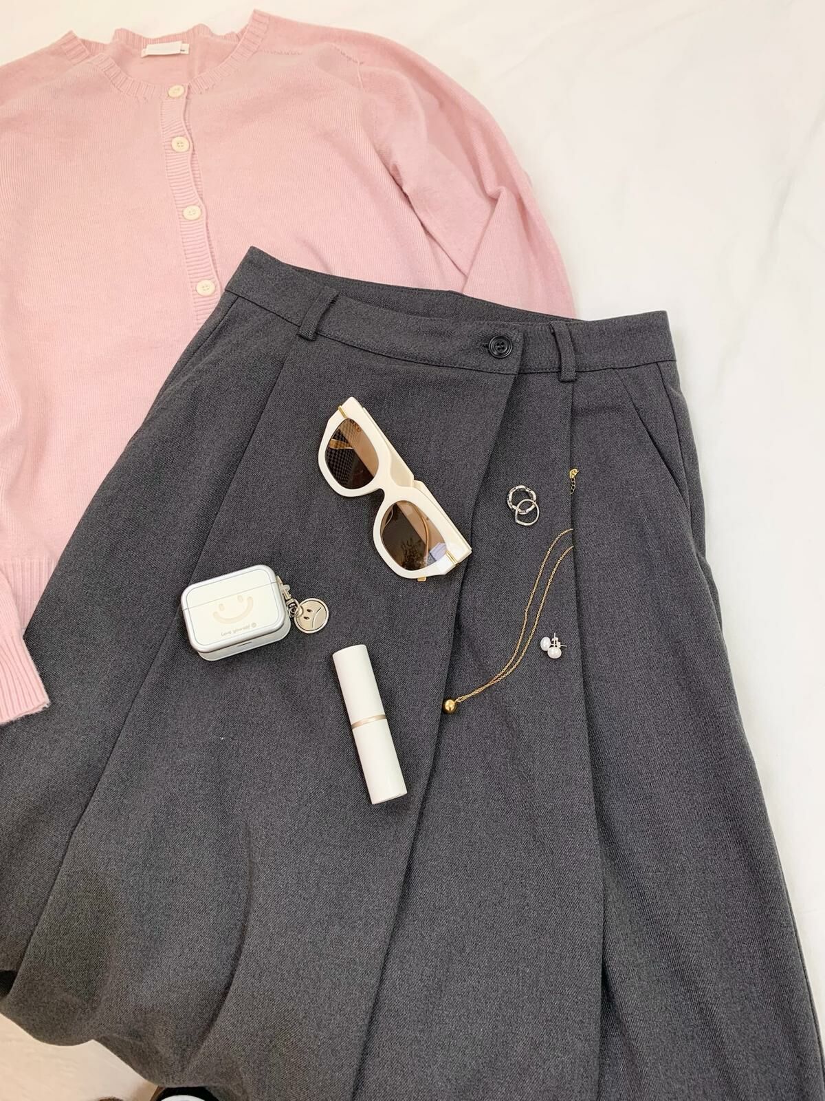 高質!! 垂感皺摺西裝闊褲(灰色)