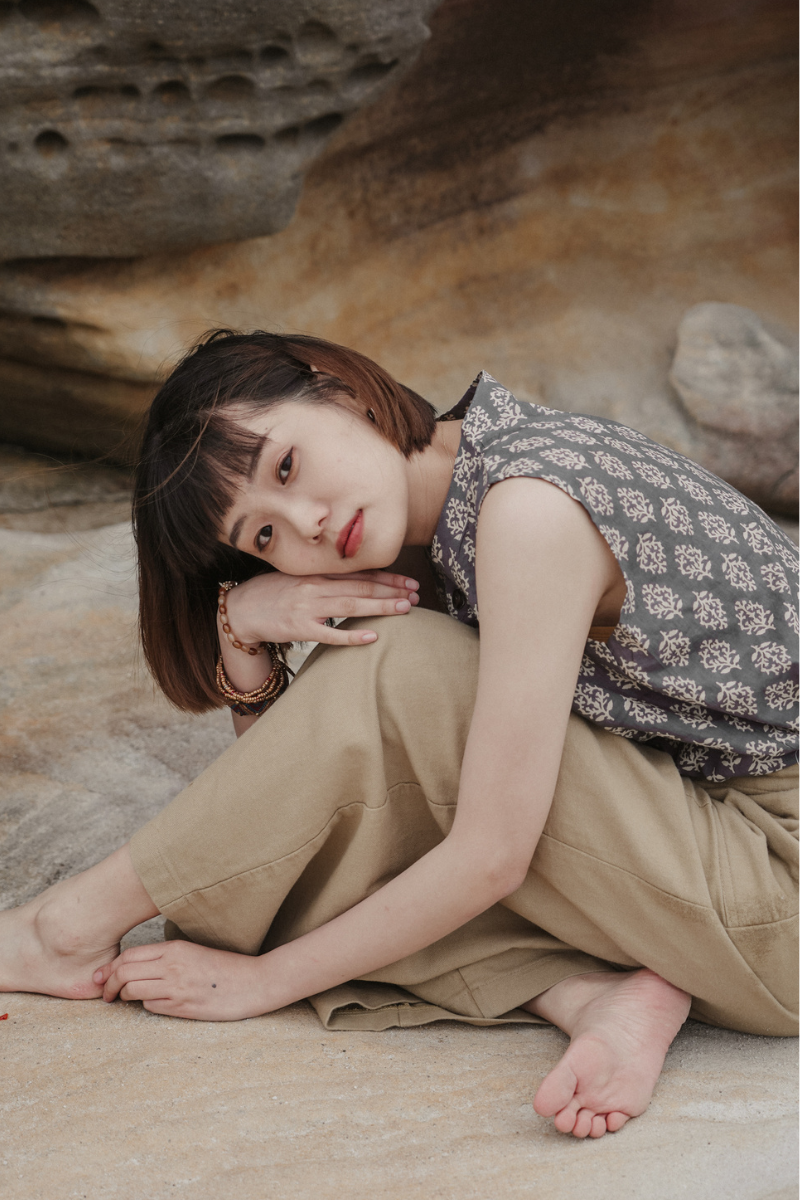 印度蓋染工藝親膚純棉 背心 - 雪花