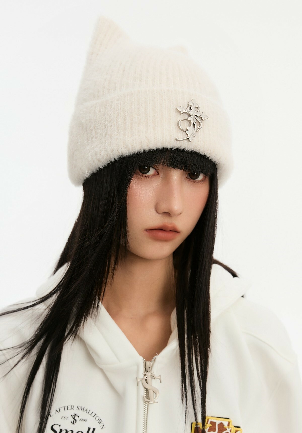 STK SmallTownKid 貓耳 針織毛帽