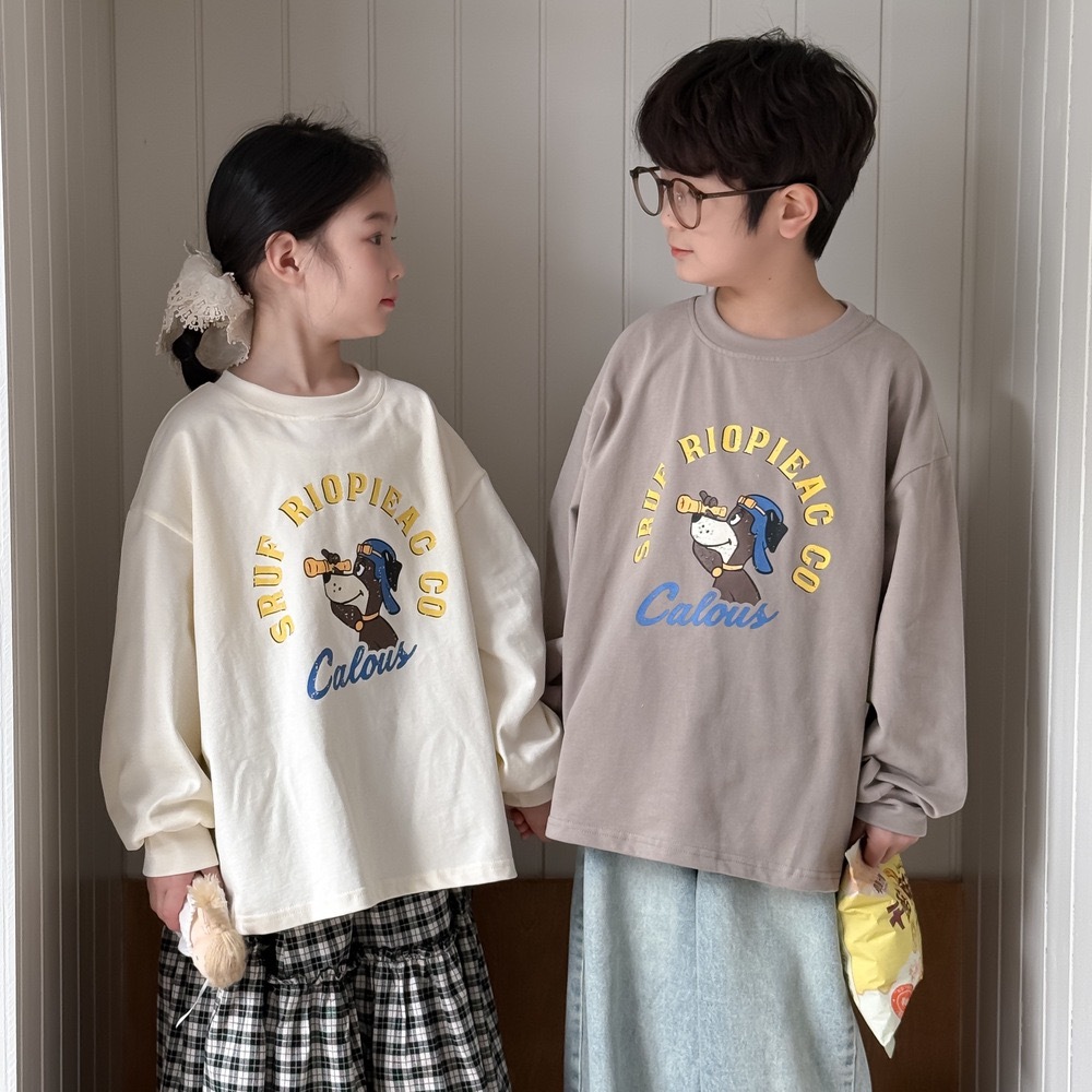 寬鬆感小狗上衣