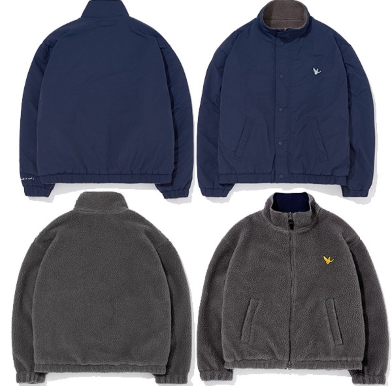 【現貨】小飛人 KR012265 雙面外套 (灰+藍)