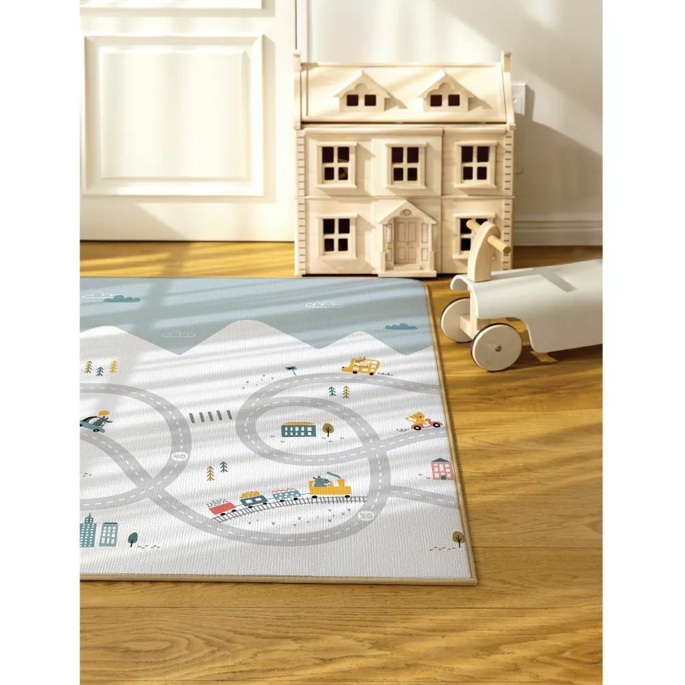 Parklon Prime Living 雙面包邊地墊 - Hello Travel + French Berry