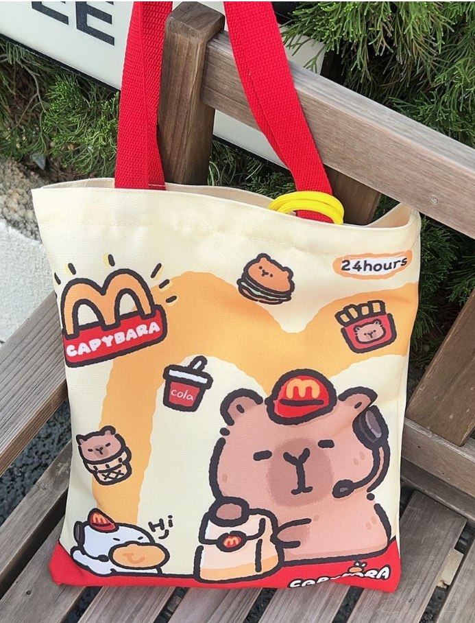 清货 卡皮巴拉麦当劳帆布袋