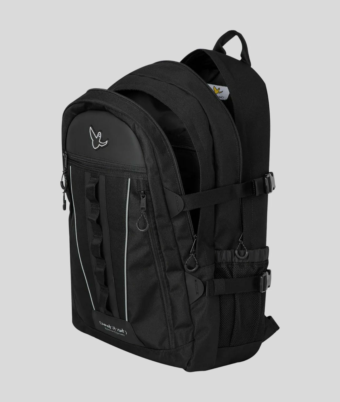 【現貨】小飛人 KR012278 雙拉鏈背包 (黑色)