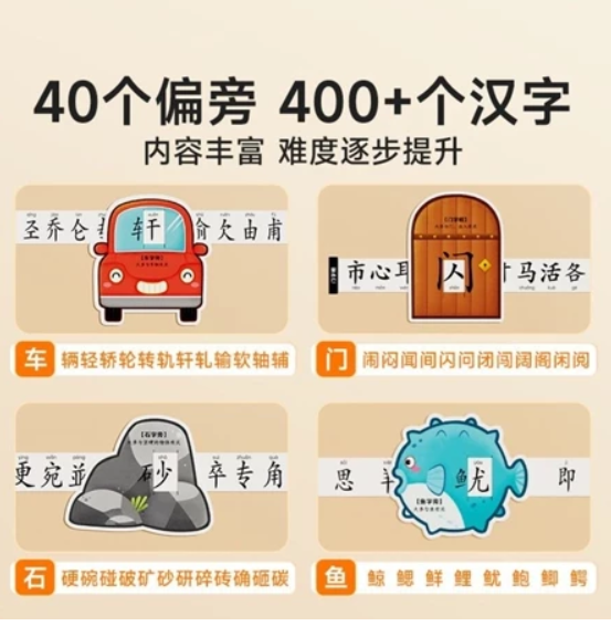 偏旁部首识字抽拉卡（一套2本）