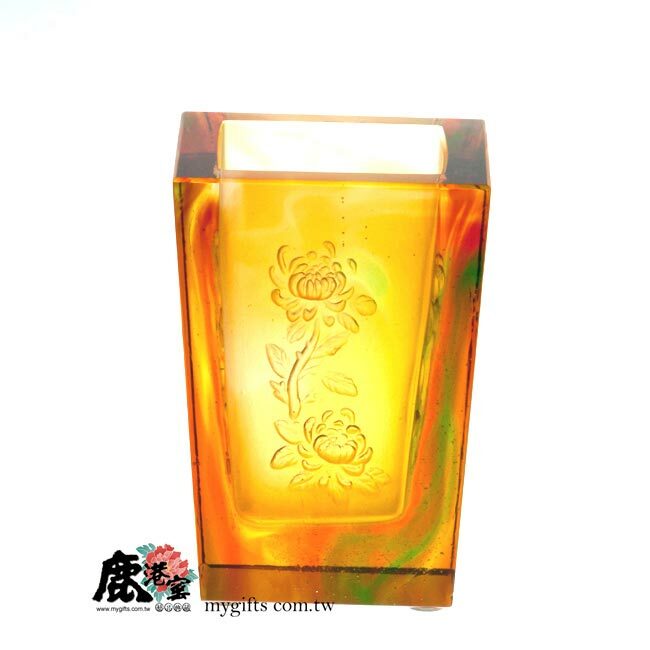 鹿港窯 居家開運琉璃珍藏【梅蘭竹菊四君子-花器&筆筒】