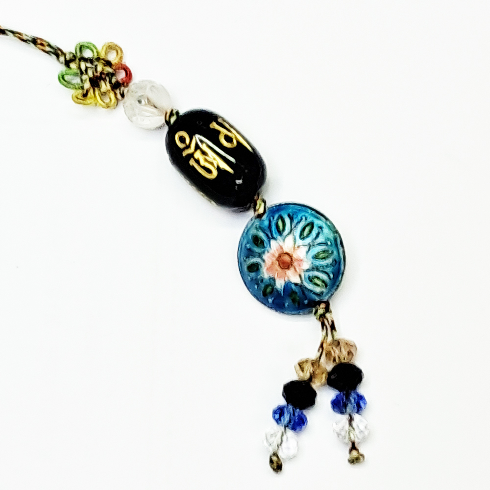 轉經輪{黑玉髓}&琺瑯花掛飾【十方】134152