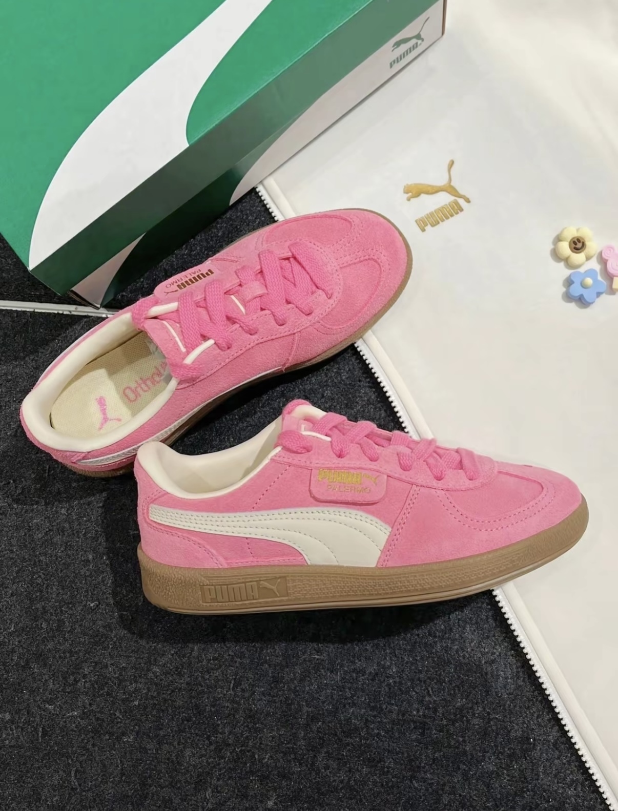 PUMA Palermo 芭比粉 桃粉色 麂皮 焦糖底 復古 德訓鞋 396463-57/預購
