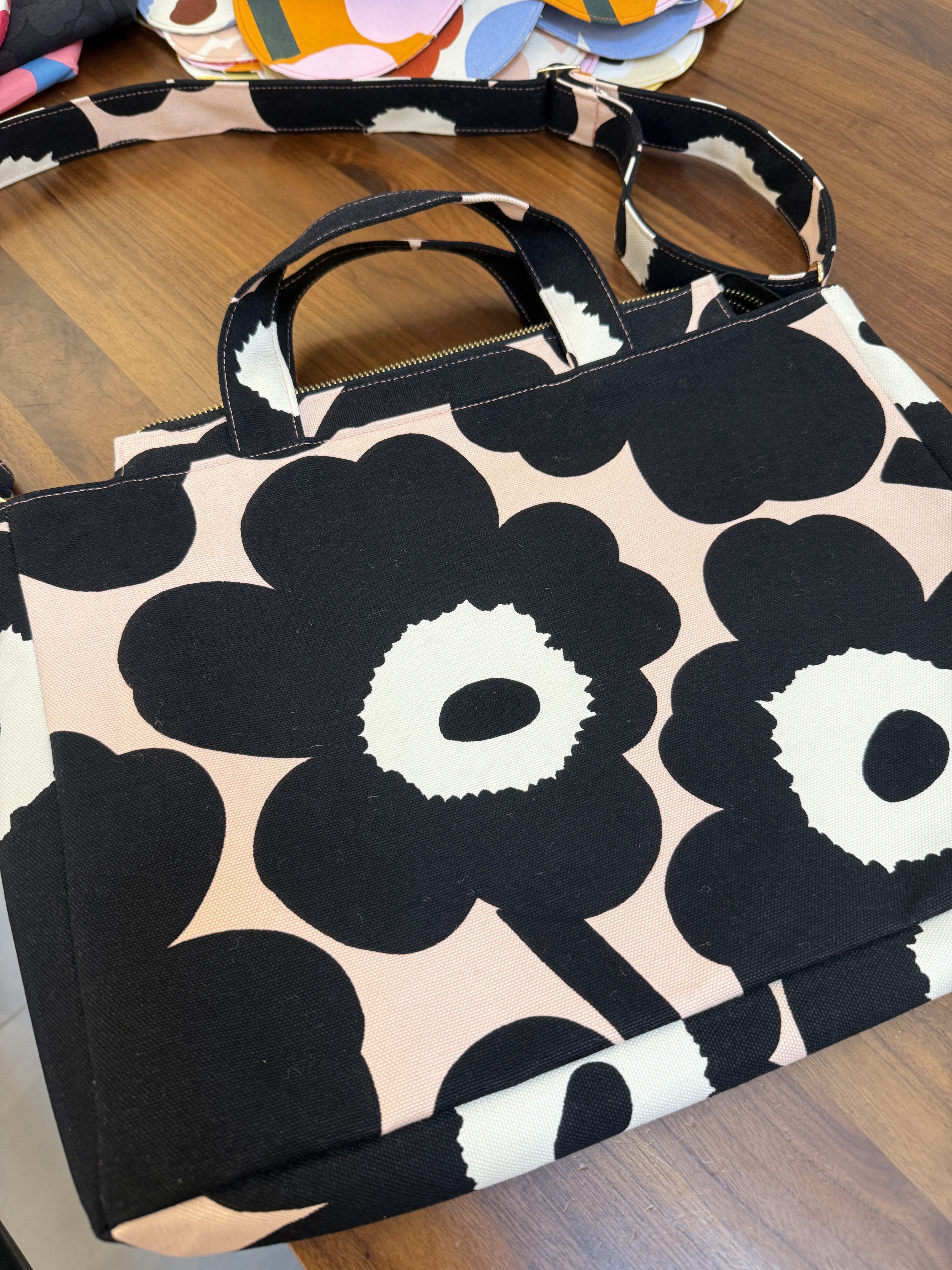 Notebook Case | Marimekko Canvas fabric | Black x Beige Unikko