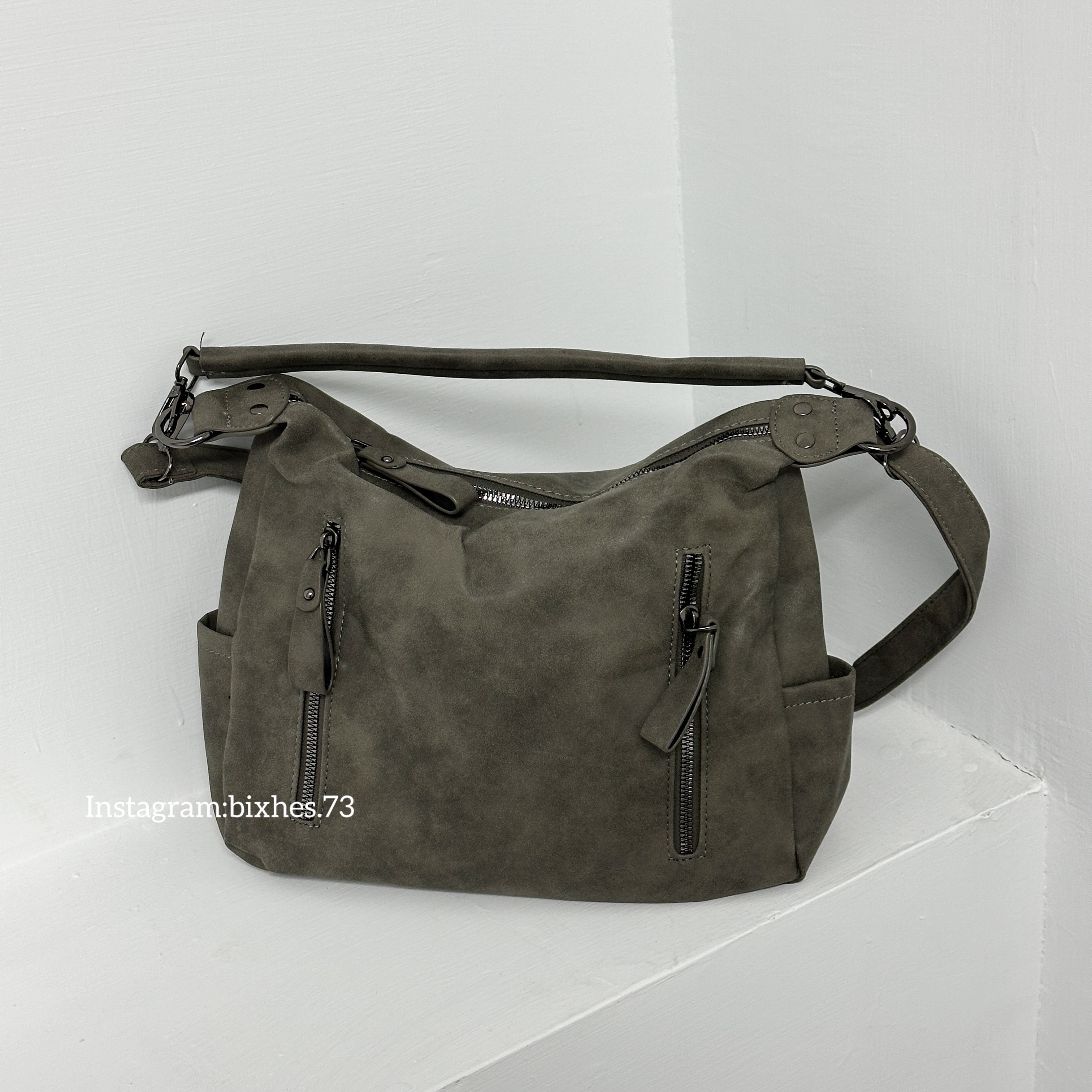 麂皮多拉鍊大包(M00044)