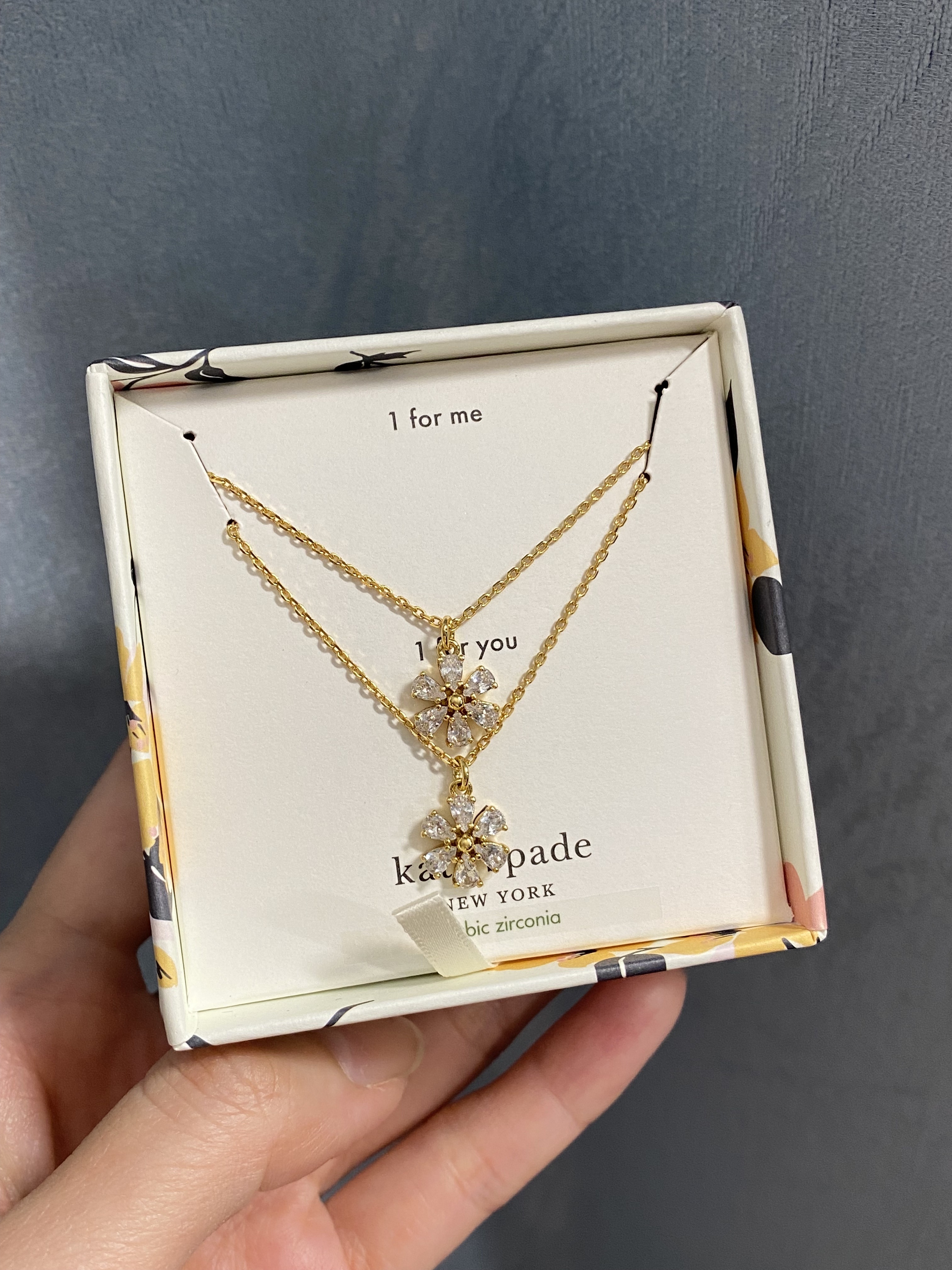 美國現貨 Kate Spade You & Me Flower Pendant Box Set - Gold