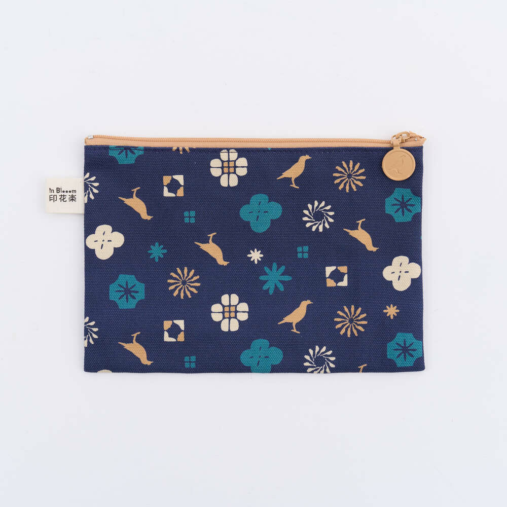 Zipper Flat Pouch - L14/Old Ceramic Tile No.2/Glass Marbles