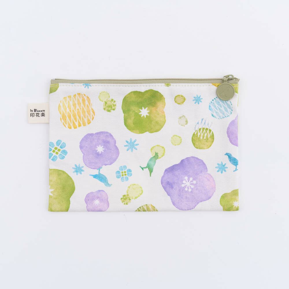 Zipper Flat Pouch - L14/Old Ceramic Tile No.2/Glass Marbles