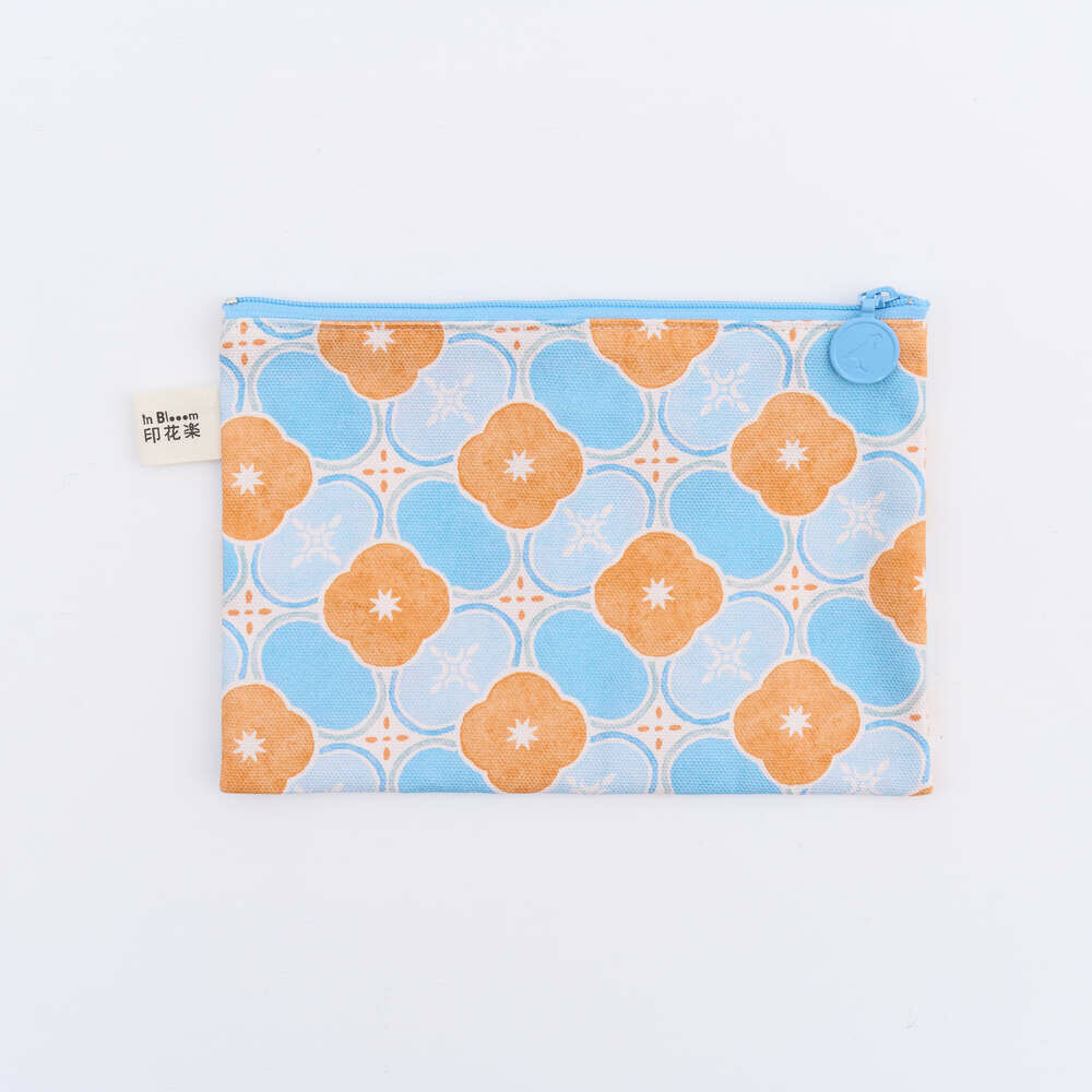 Zipper Flat Pouch - L14/Old Ceramic Tile No.2/Glass Marbles