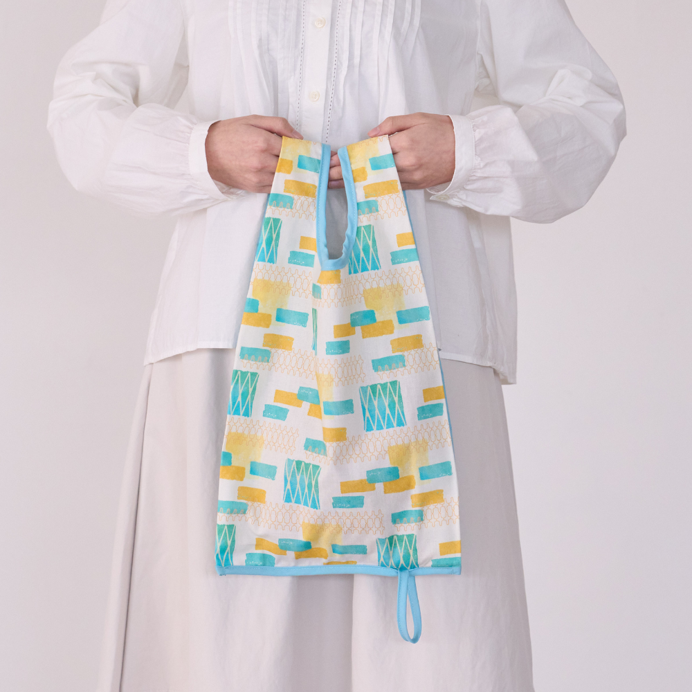 "H" Easy Bag/Old Ceramic Tile No.10/Green Bathhouse