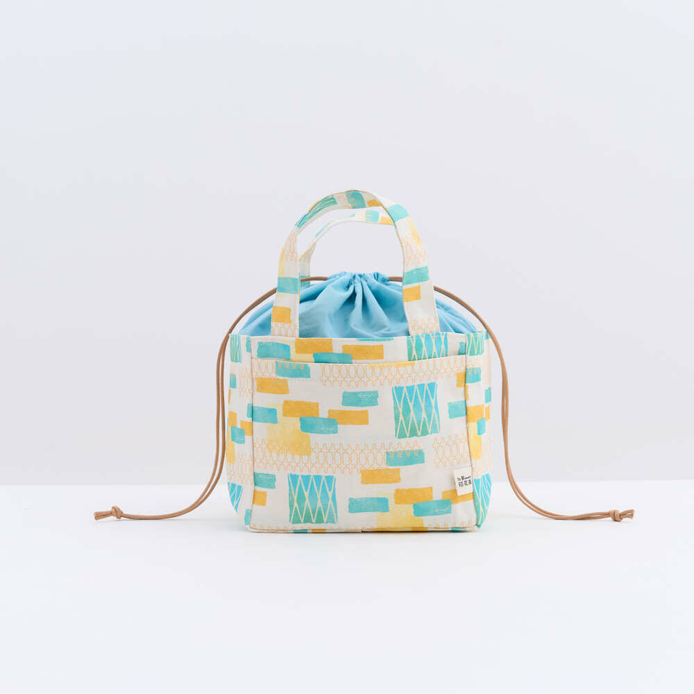 Drawstring Tote Bag/Old Ceramic Tile No.2/Glass Marbles