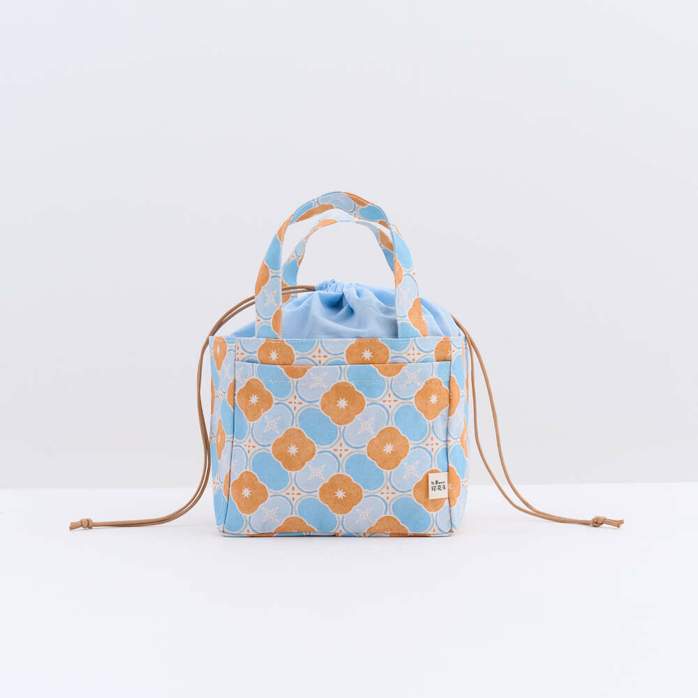 Drawstring Tote Bag/Old Ceramic Tile No.2/Glass Marbles