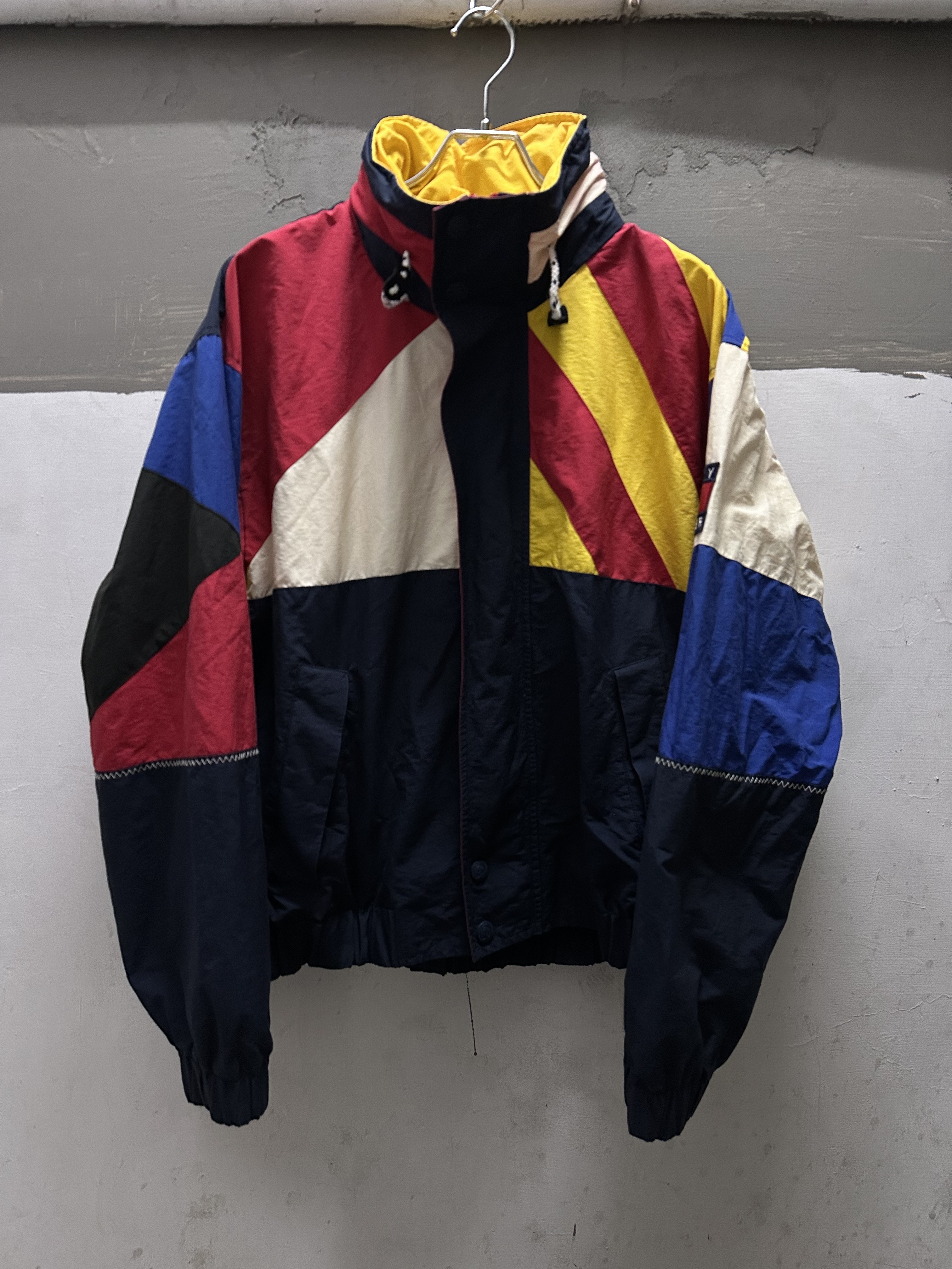 90s TOMMY HILFIGER Multi Color Nylon Jacket Made in Hong Kong