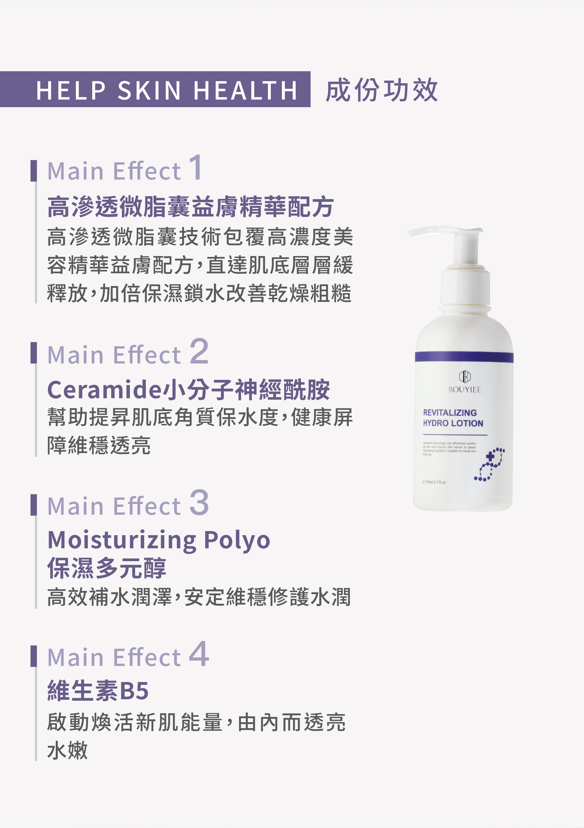 寶藝精華乳成分功效內容,保濕補水。