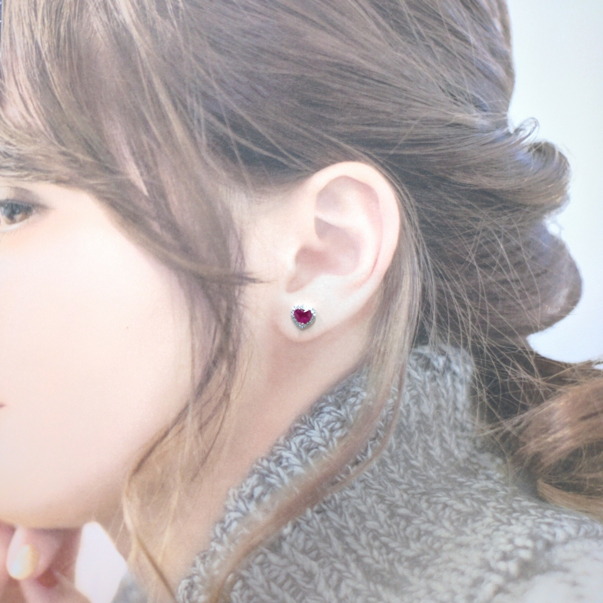 18K White Gold 1.32ct Ruby and Diamond Earrings