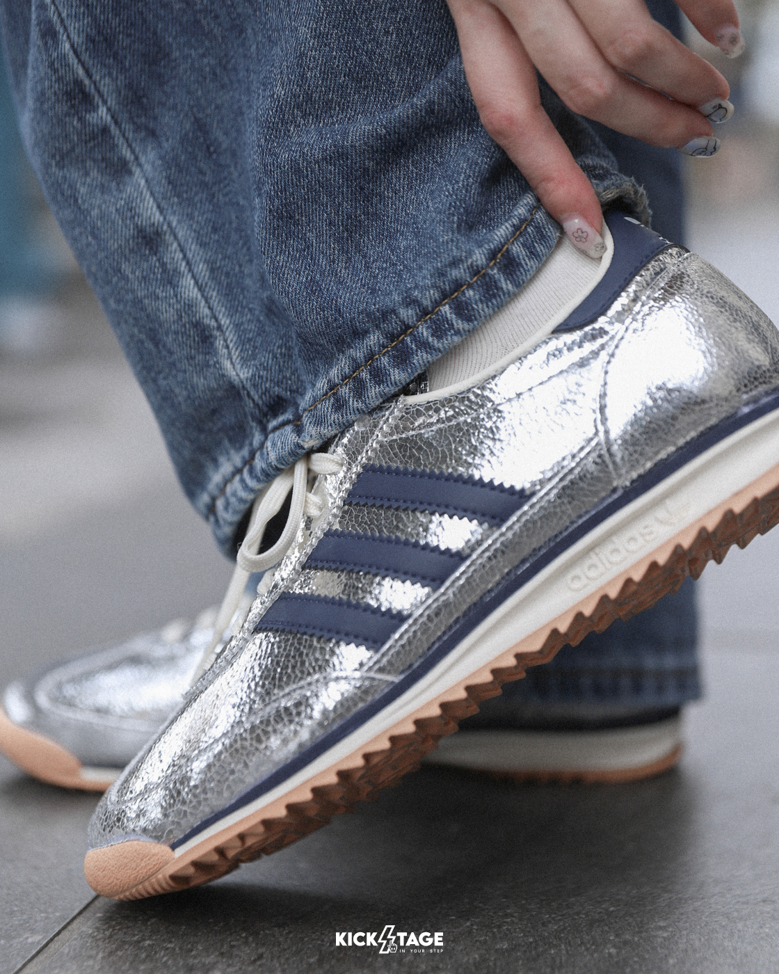 ADIDAS SL 72 OG W 'Silver' 銀藍復古皮革膠底運動休閒鞋【JH8654】