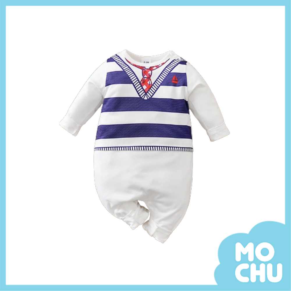 牛仔條紋紳士連身衣