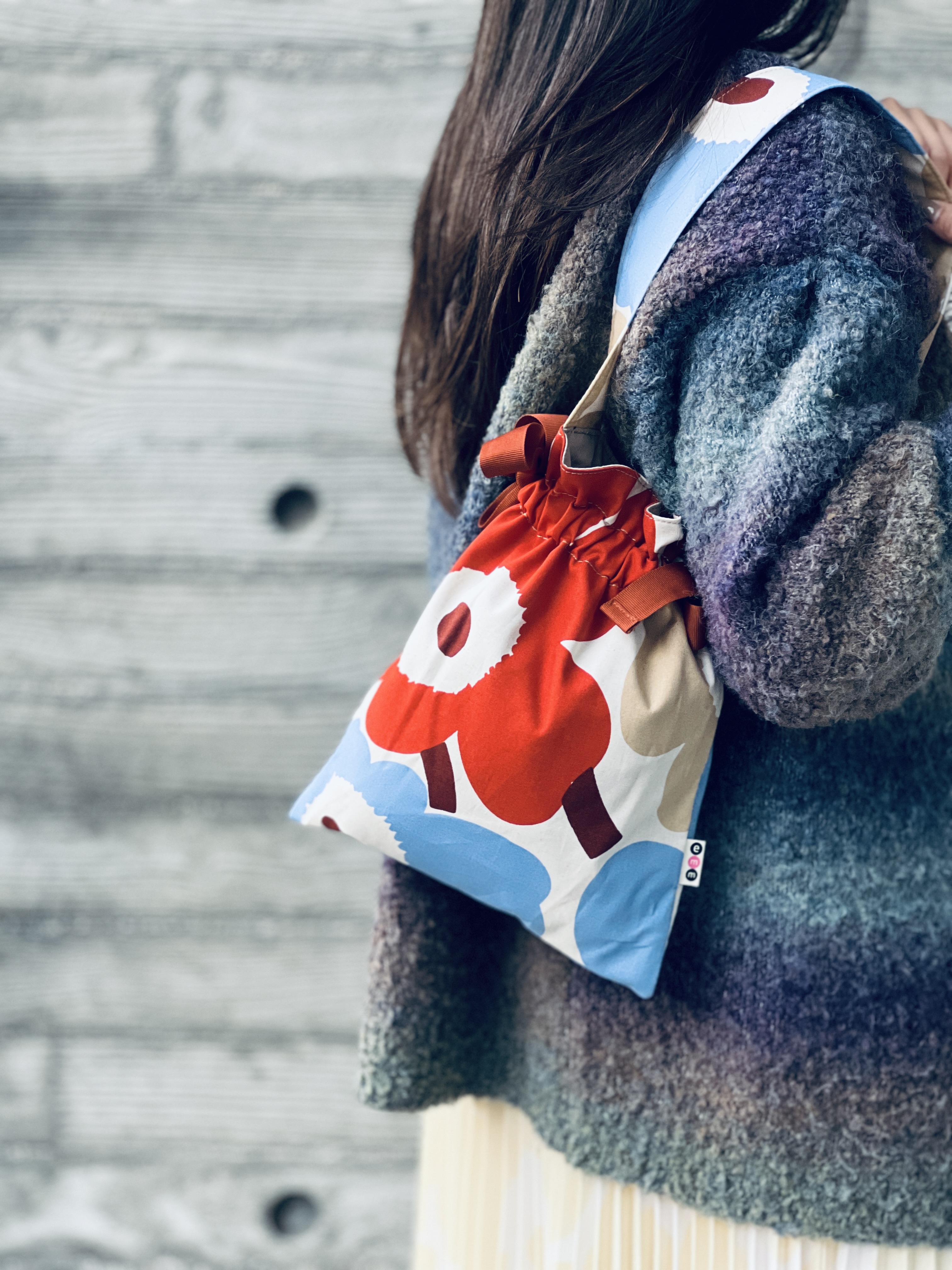 Mini 單肩索帶tote | marimekko asia limited beige brow blue Unikko 中花