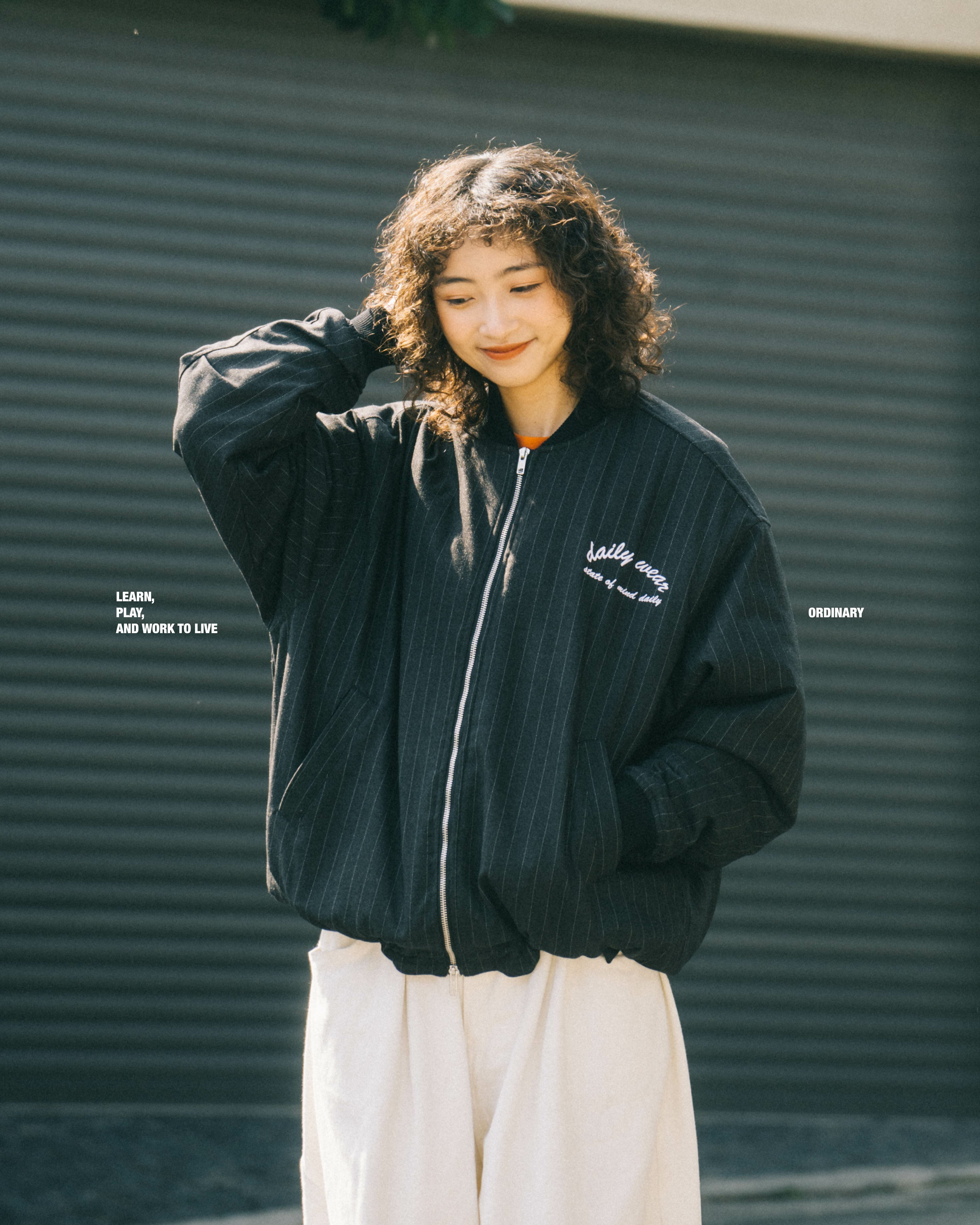 Ordinary 直紋棒球外套