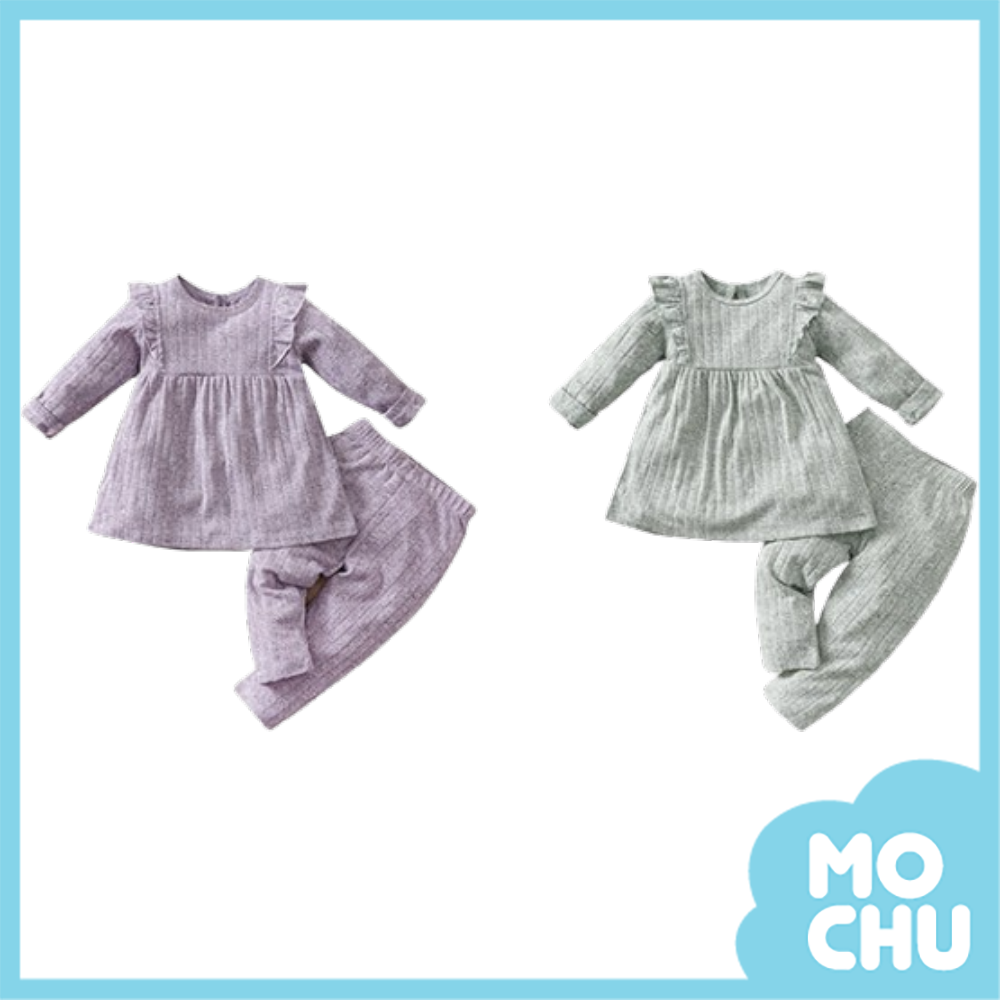 (4Y現貨)炫彩素面飛袖套裝