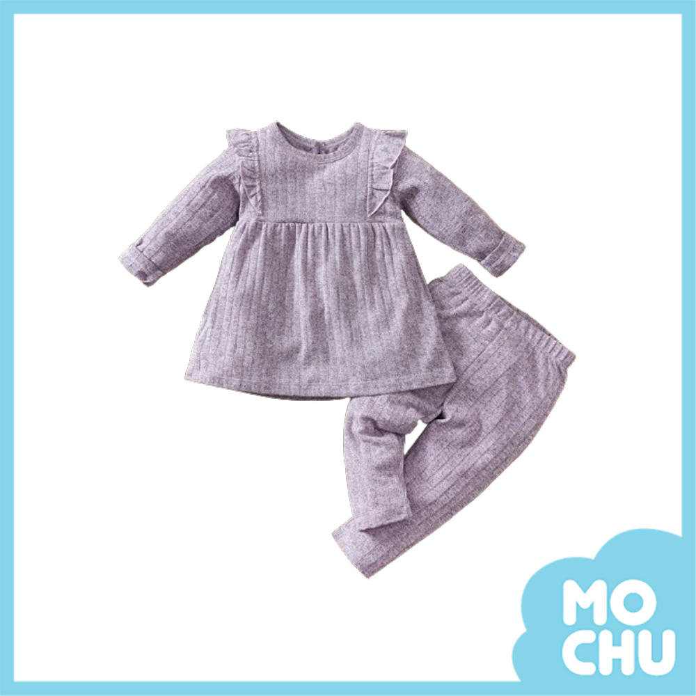 (4Y現貨)炫彩素面飛袖套裝