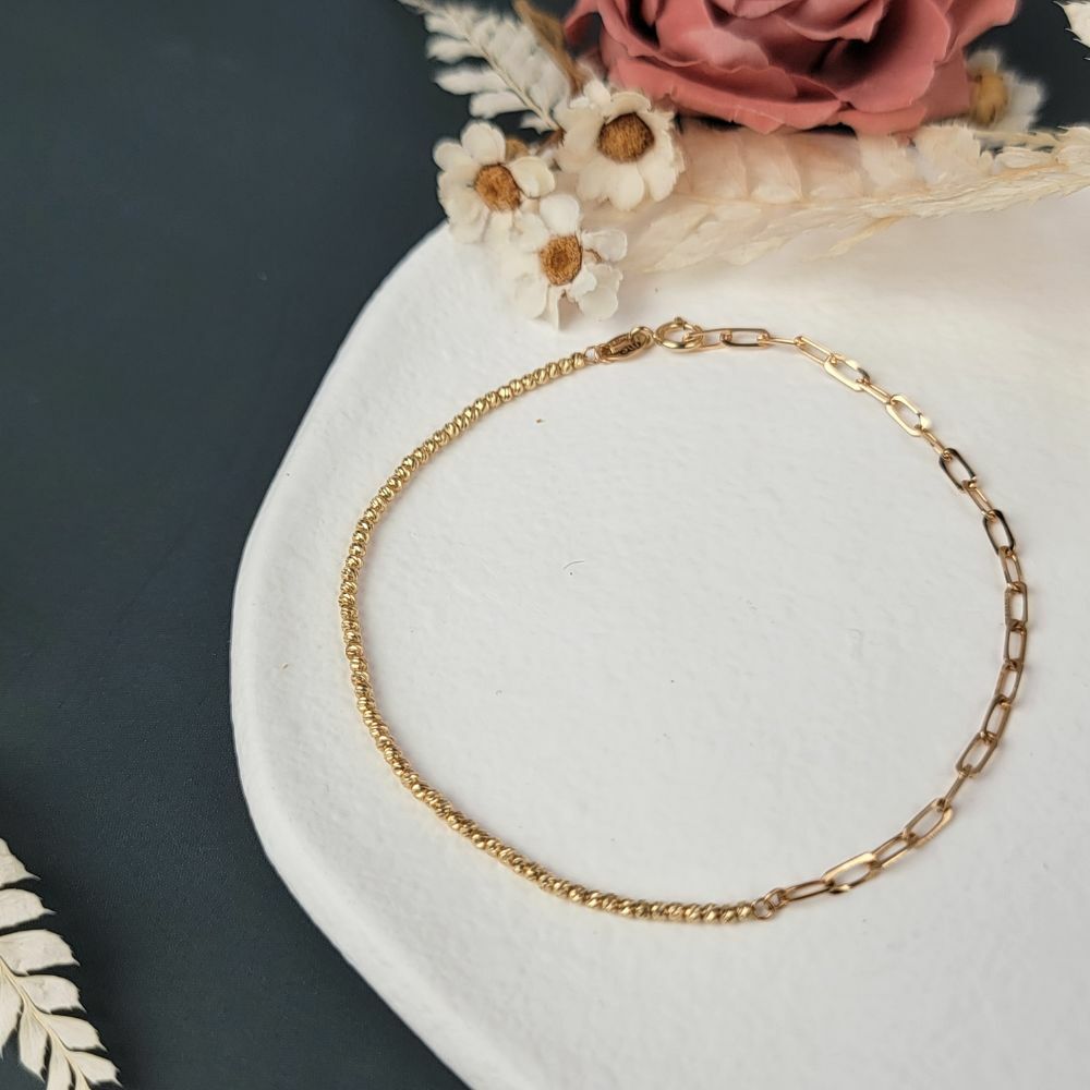 【me.luxe】K18花珠鎖鏈手鍊