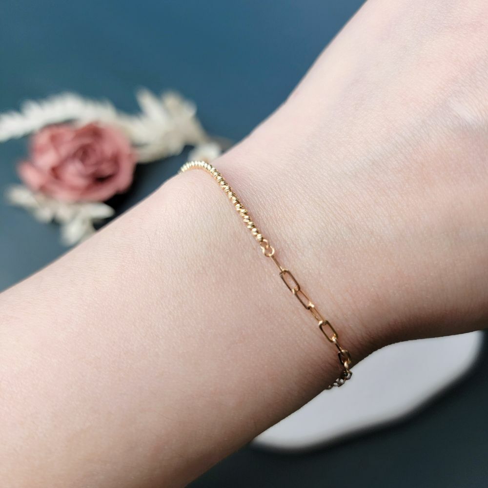 【me.luxe】K18花珠鎖鏈手鍊