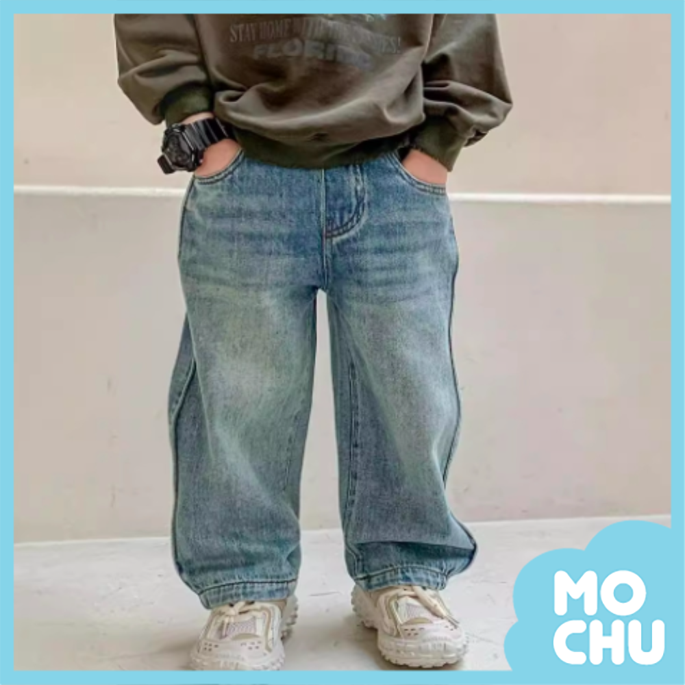 洗色復古直筒牛仔褲