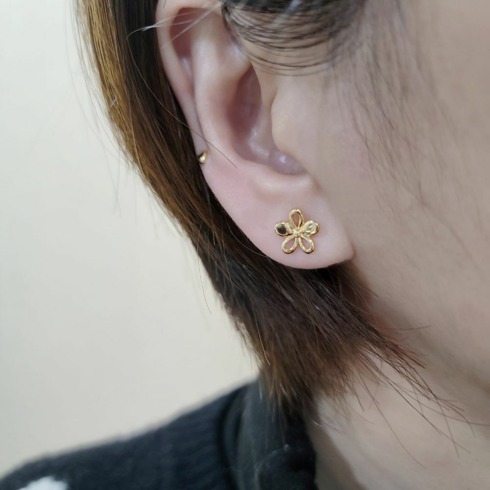 【me.luxe】K18花朵耳環