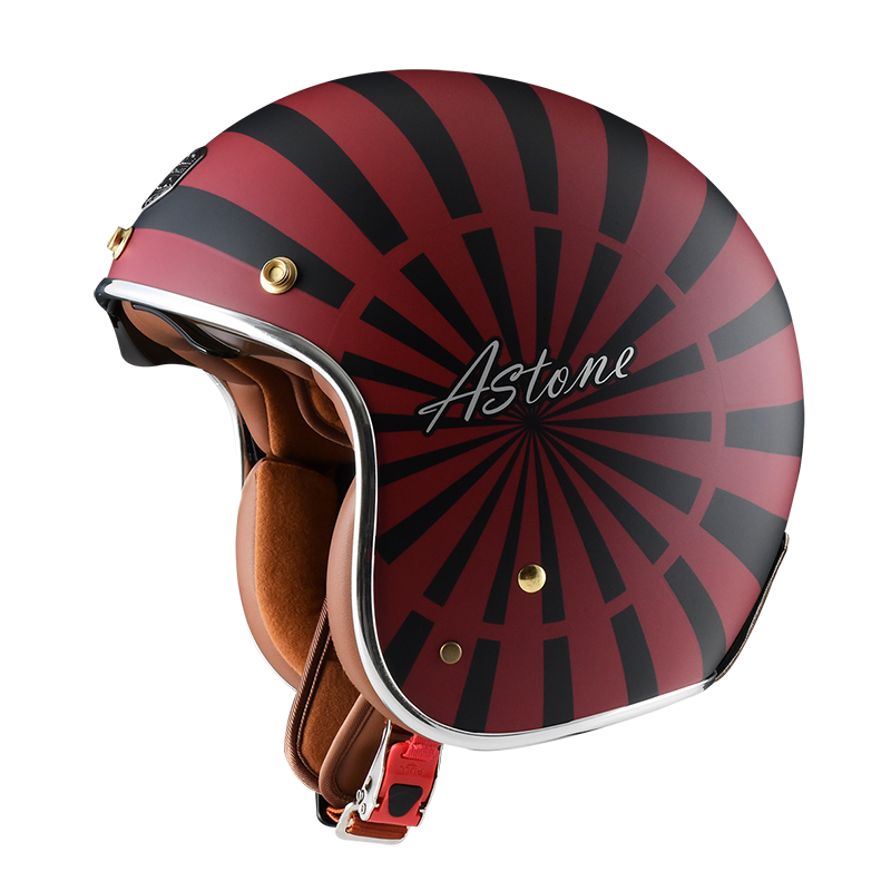 ASTONE SP7 AT46 平紅豆紅 黑 彩繪  3/4罩式帽款