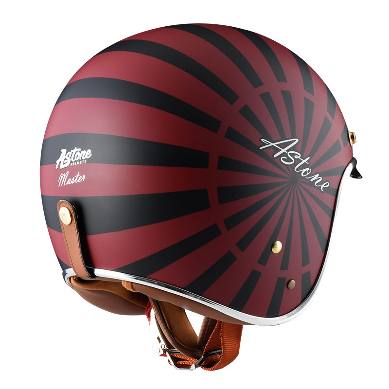 ASTONE SP7 AT46 平紅豆紅 黑 彩繪  3/4罩式帽款