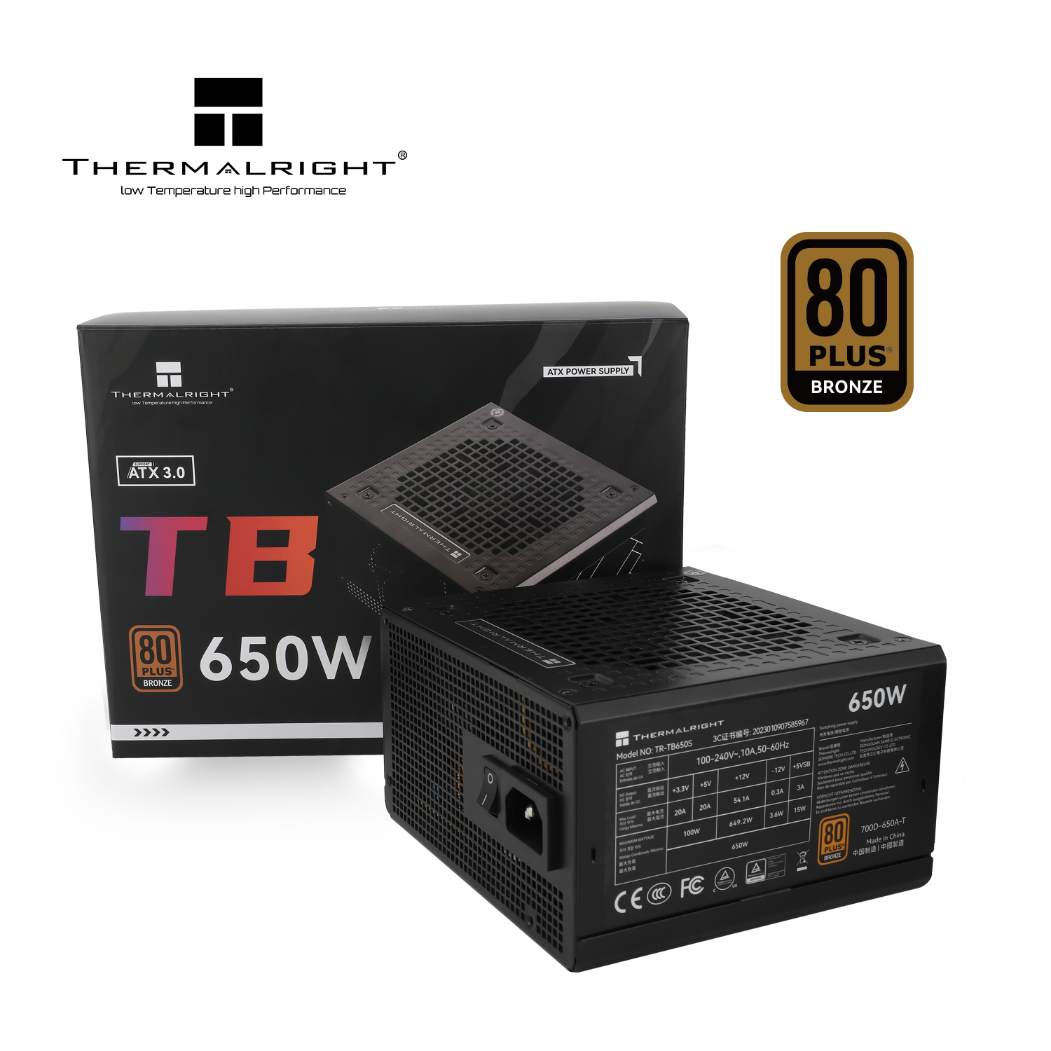 Thermalright TB650S - ATX3.0 Bronze 電源供應器