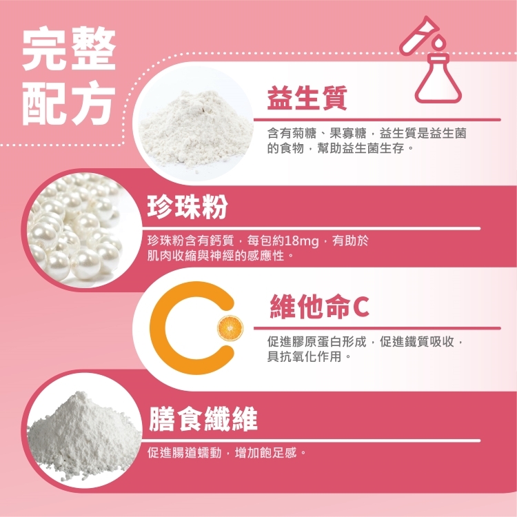 珍珠粉維他命C膳食纖維完整配方全面守護