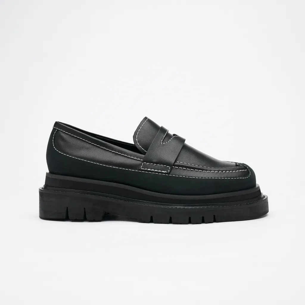 VATIC 63mm樂福鞋納帕皮革(白色車線款)