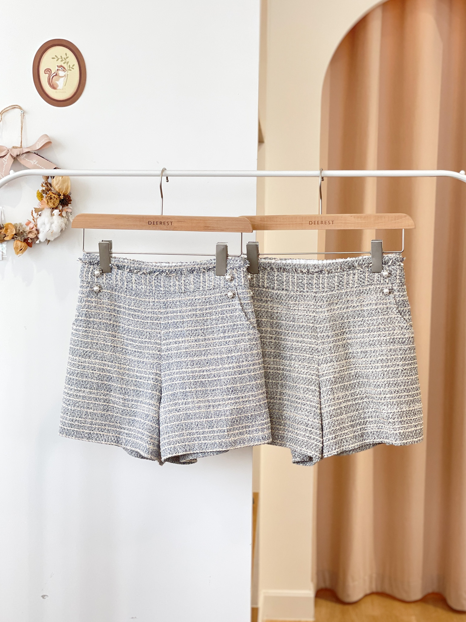 JEAN152 Misty Sky Tweed Shorts
