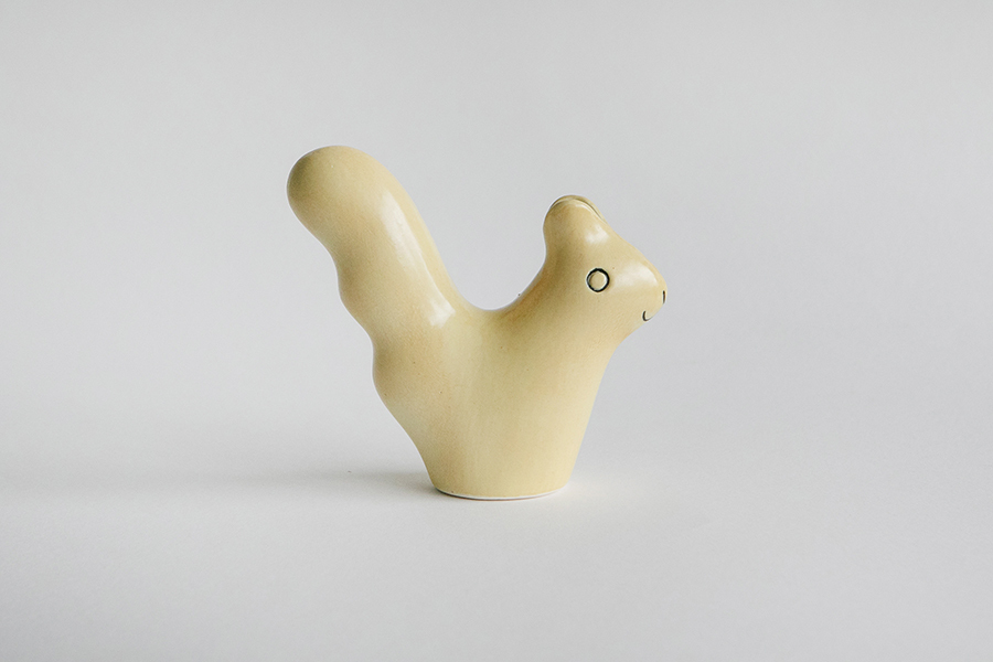 鹿兒島睦週邊-En Liten Van（小小的朋友）花器・Squirrel（松鼠）黃