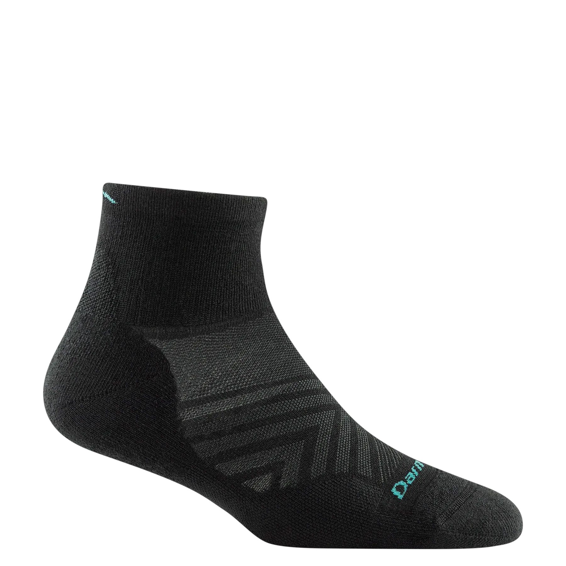 【Darn Tough】女 1/4 Sock Ultra-Lightweight Run Sock / DT1044 黑、水藍