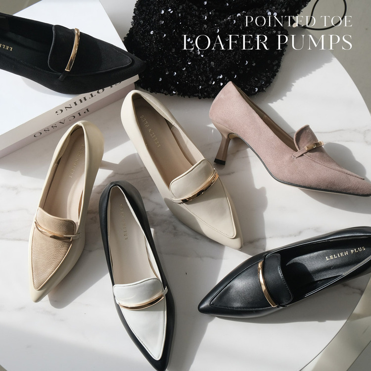 俐落女伶 金屬線飾尖頭樂福高跟鞋 【CX3035】